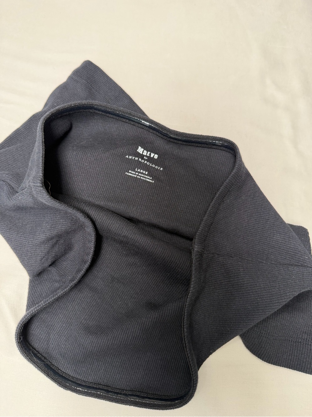 Maeve Anthropologie Black Strapless Ribbed Tube Top Size L